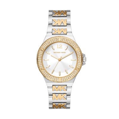 Michael Kors Lennox Three Hand Two Tone Stainless Steel Watch