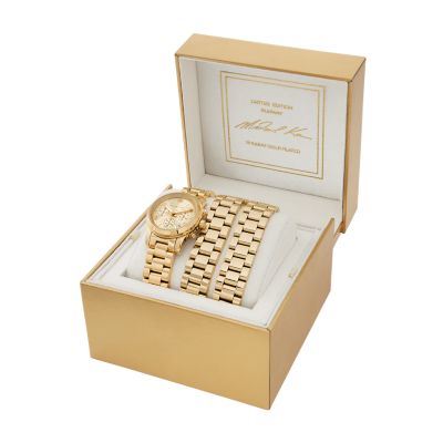 Michael kors 18k gold watch best sale