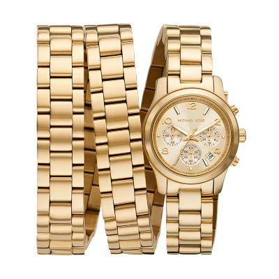 Michael Kors Limited Edition Runway Chronograph 18 Karat Gold Plated Watch