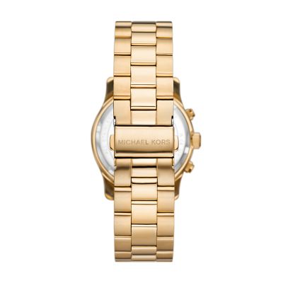 Michael Kors Runway Chronograph Gold-Tone Stainless Steel Watch