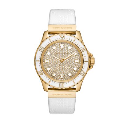 Michael Kors Everest Three-Hand White Silicone Watch