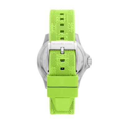 Michael Kors Everest Three Hand Lime Green Silicone Watch MK7360 Watch Station