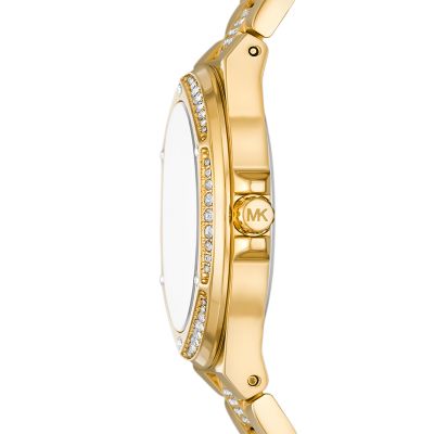 Michael Kors Lennox Three-Hand Gold-Tone Stainless Steel Watch
