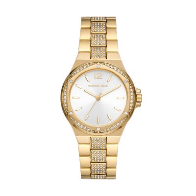 Michael Kors Lennox Three-Hand Rose Gold-Tone Stainless Steel