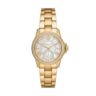 Michael Kors Women's Everest Three-Hand Gold-Tone Stainless Steel Watch - Gold