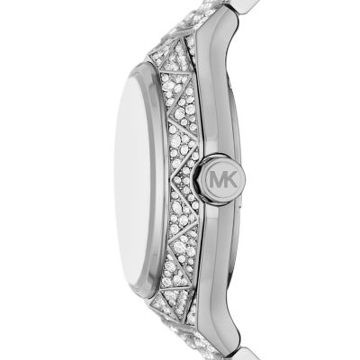 Michael Kors Raquel Three-Hand Pavé Stainless Steel Limited