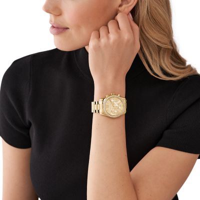 Michael kors outlet chronograph gold