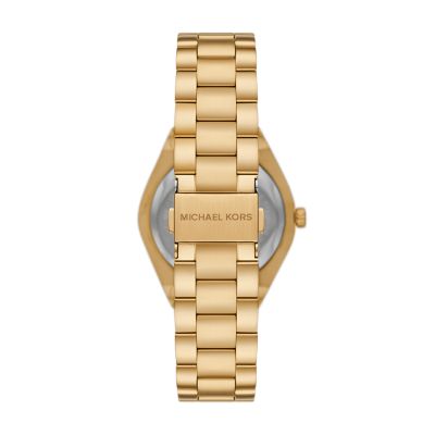 Michael Kors Lennox Three-Hand Gold-Tone Stainless Steel Watch