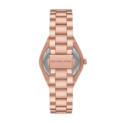 Michael Kors Lennox Three-Hand Rose Gold-Tone Stainless Steel 