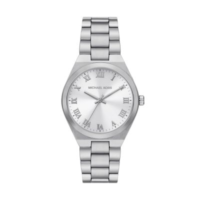 Michael Kors Women's Lennox Three-Hand Stainless Steel Watch - Silver