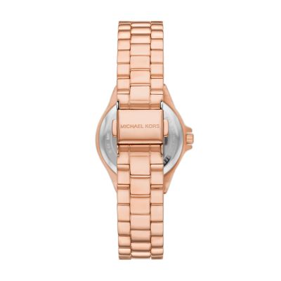 Michael Kors Lennox Three-Hand Rose Gold-Tone Stainless Steel