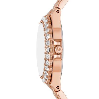 Michael Kors Lennox Three-Hand Rose Gold-Tone Stainless Steel