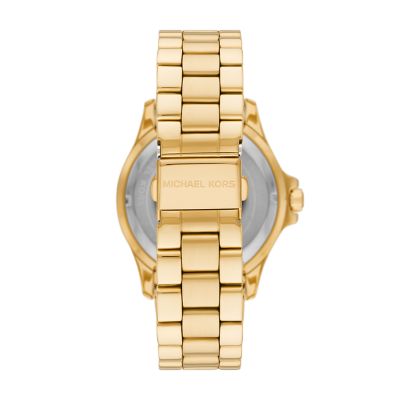 Michael Kors Everest Three-Hand Gold-Tone Stainless Steel Watch  