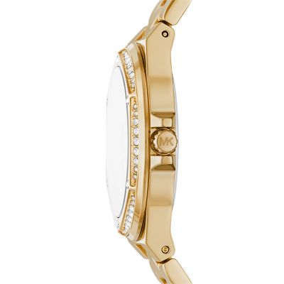 Michael Kors Lennox Three-Hand Gold-Tone Stainless Steel Watch