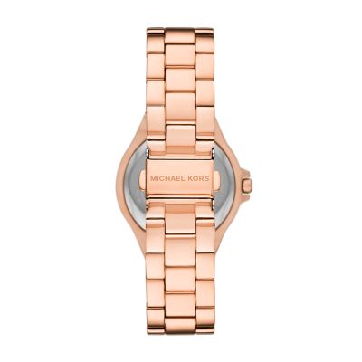 Michael Kors Lennox Three-Hand Rose Gold-Tone Stainless Steel