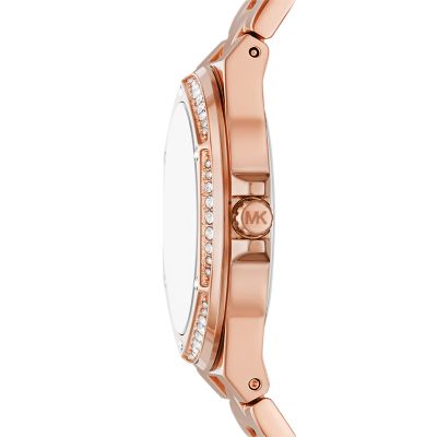 Michael Kors Lennox Three-Hand Rose Gold-Tone Stainless Steel