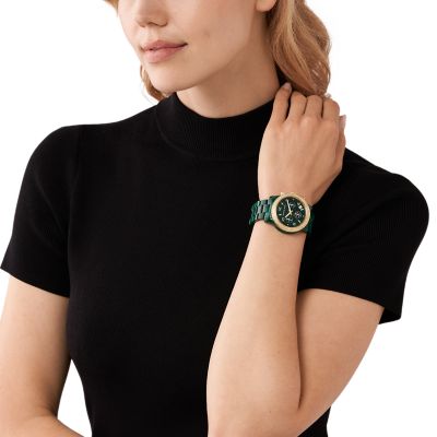 Michael Kors Runway Chronograph Green Acetate Watch - MK7422