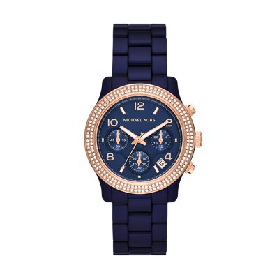 Michael kors navy deals watch