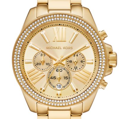 Montre chronographe en acier inoxydable ton or Wren de Michael Kors