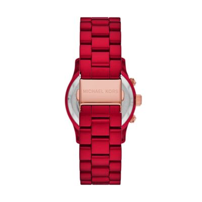 Michael Kors Runway Chronograph Red Coated Stainless Steel