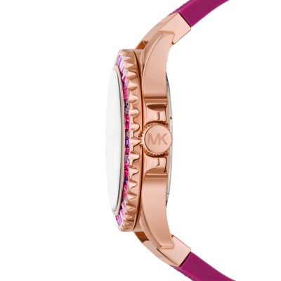 Michael Kors Everest Three-Hand Fuchsia Silicone Watch