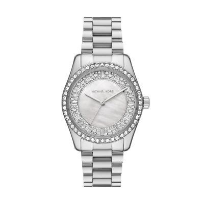 Michael Kors Women's Lexington Three-Hand Stainless Steel Watch - Silver