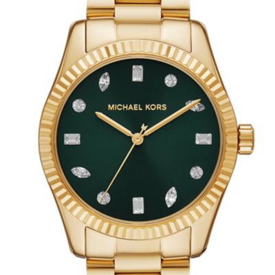 Michael Kors Lexington Three-Hand Gold-Tone Stainless Steel Watch