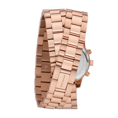 Michael Kors Runway Chronograph Rose Gold Tone Stainless Steel