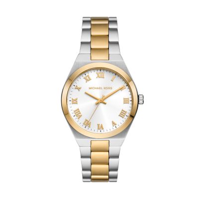 Michael Kors Women's Lennox Three-Hand Two-Tone Stainless Steel Watch - 2-Tone / Gold / Silver