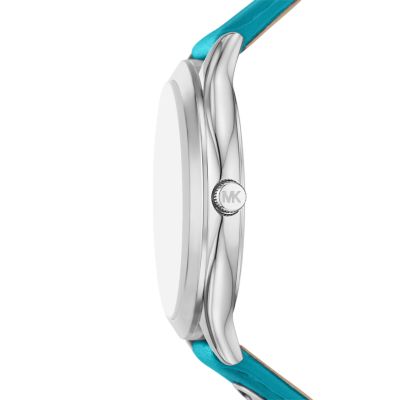 Michael kors on sale blue leather watch