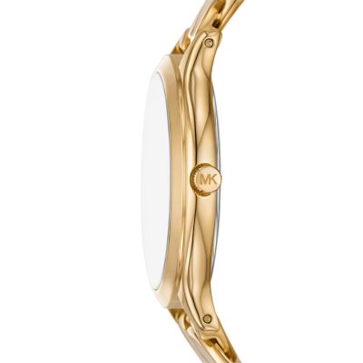Michael Kors Runway Three-Hand Gold-Tone Stainless Steel Watch 
