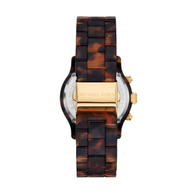 Michael Kors Runway Chronograph Tortoise Acetate Watch - MK7475 