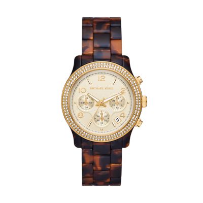 Michael Kors Runway Chronograph Tortoise Acetate Watch