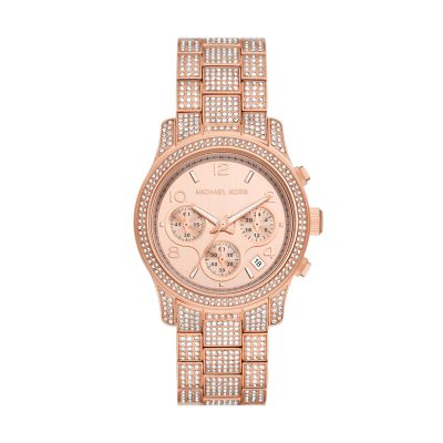 Michael Kors Women's Runway Chronograph Rose Gold-Tone Stainless Steel Watch - Rose Gold