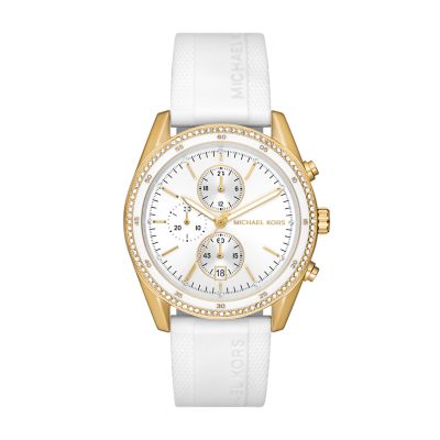 Michael Kors Hadyn Chronograph White Silicone Watch