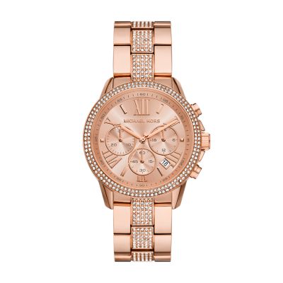 Montre Brynn Michael Kors chronographe en acier inoxydable dore rose MK7505 Watch Station