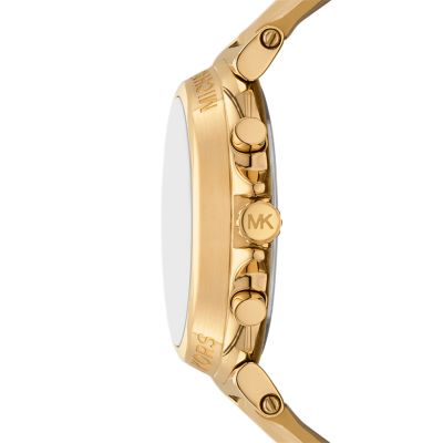 ミラ Michael Kors Maren Chronograph Gold Leather Watch - MK7508
