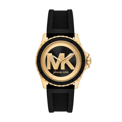 Schwarz for Michael Kors Uhr Everest 3-Zeiger-Werk Silikon schwarz