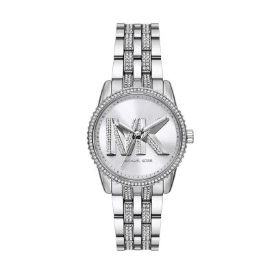 Silver for Michael Kors Ritz Three-Hand Rose Gold-Tone Stainless Steel Watch