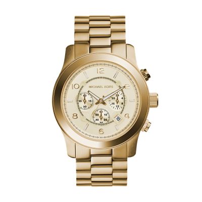 Runway MK9074 Gold-Tone - Michael - Station Chronograph Steel Watch Watch Kors Stainless