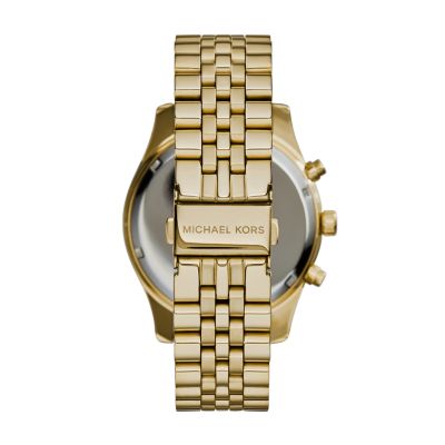 Michael Kors Men's Gold-Tone Black Dial Lexington Watch - MK8286