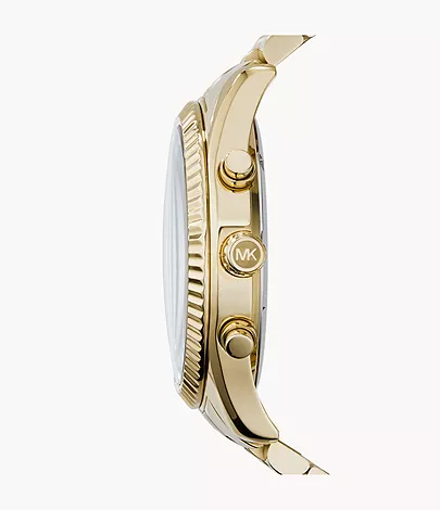 Michael Kors Men's Gold-Tone Black Dial Lexington Watch - MK8286