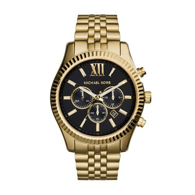 Michael Kors Men's Gold-Tone Black Dial 