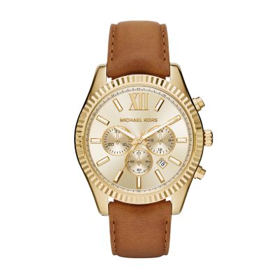 michael kors mens watch leather strap
