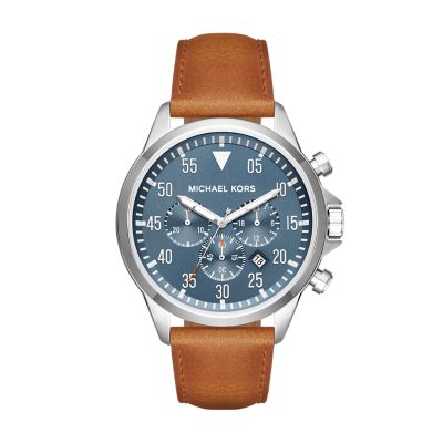 Michael Kors Herrenuhr Chronograph Gage Leder braun MK8490