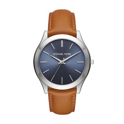 mens light brown leather watch