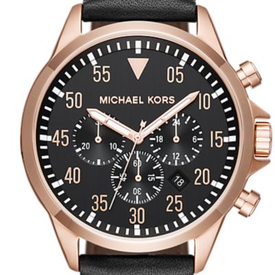 michael kors men's leather watch