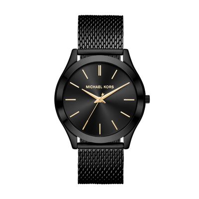 Michael Kors Slim Runway Three-Hand Stainless Steel Watch and Luggage  Saffiano Leather Wallet Set - MK1060SET - Watch Station | Quarzuhren
