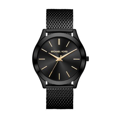 Michael Kors Men s Slim Runway Black Ip Watch