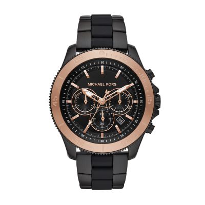 michael kors black stainless steel watch